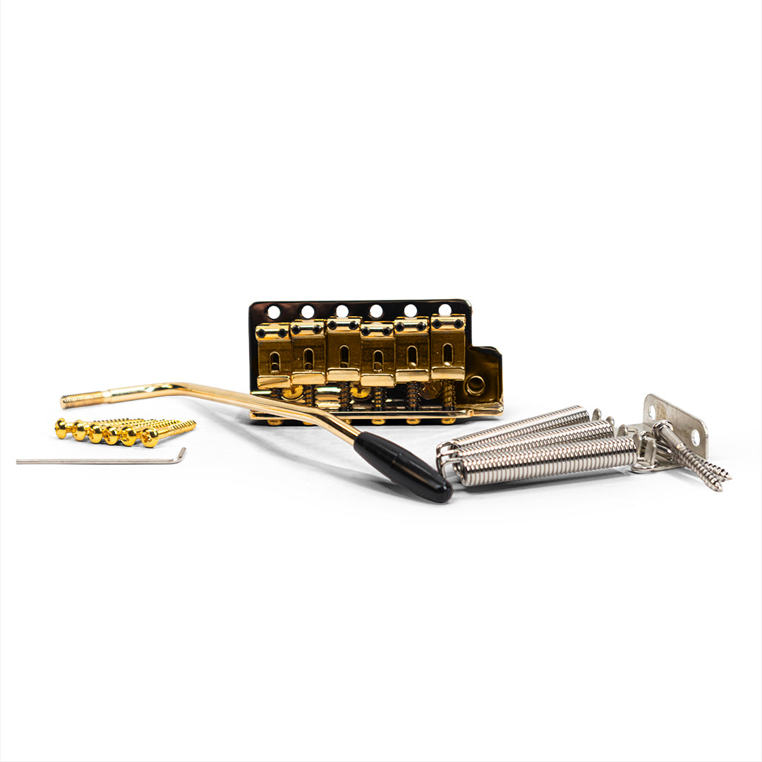 goldo strat trem with steel block with hardware and accessories gold