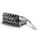 goldo strat trem with steel block front angled view with arm chrome