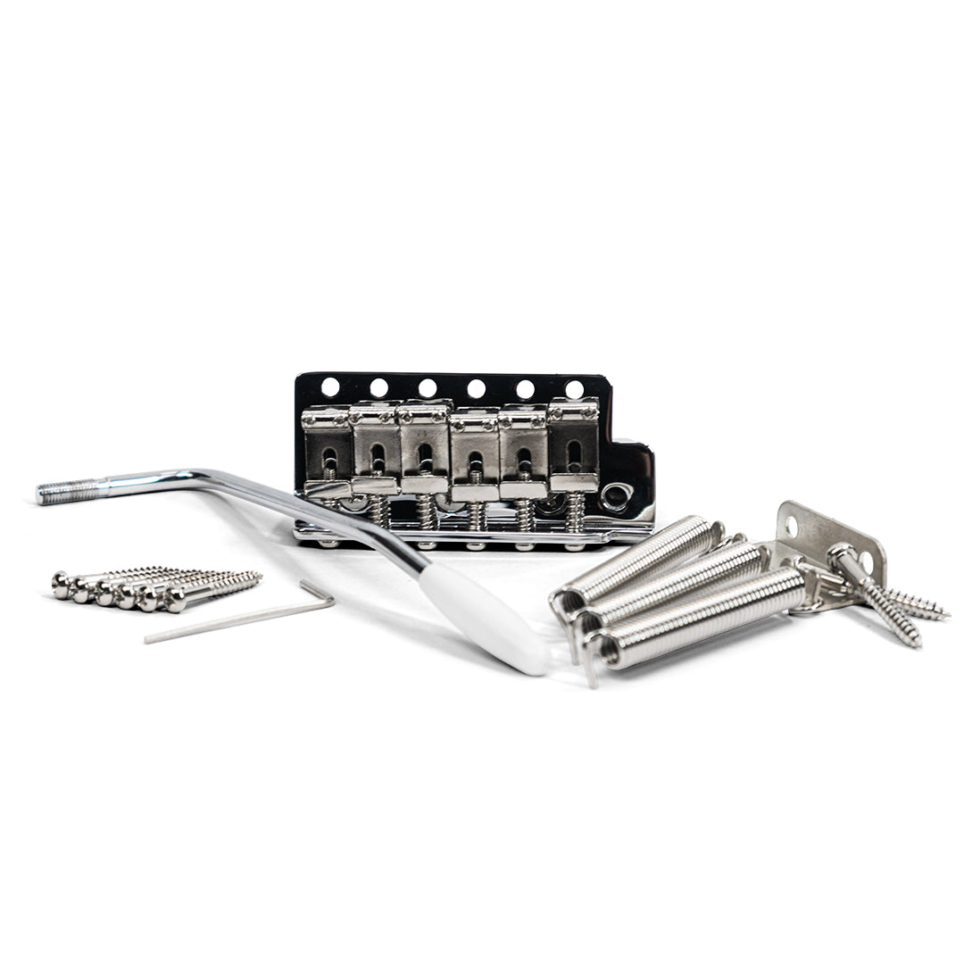 goldo strat trem with steel block with hardware and accessories chrome