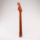 roasted flame maple strat neck back view