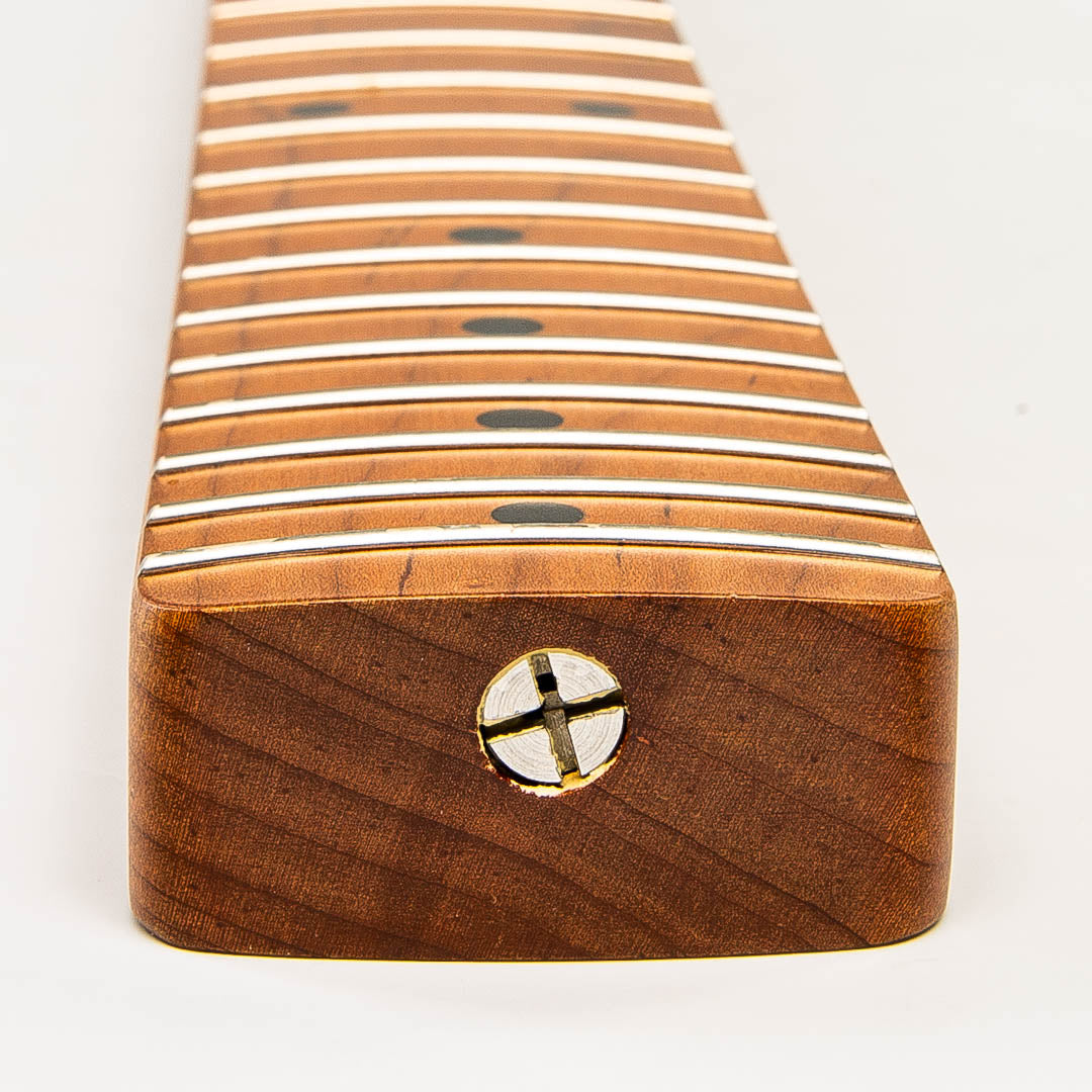 roasted maple strat neck heel view