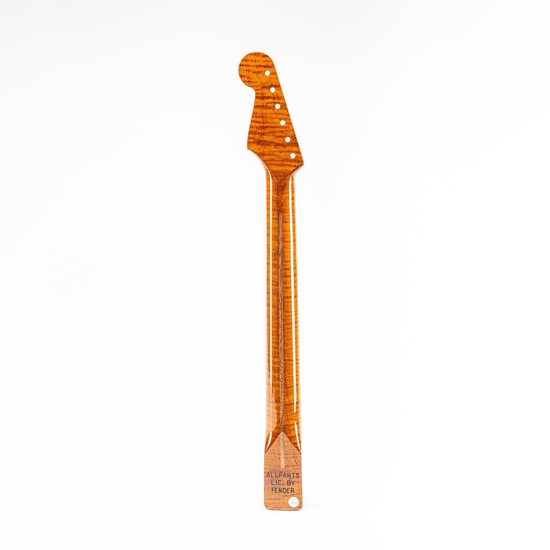 Allparts Select "Licensed by Fender®" AAA+ Roasted Flame Maple "VIN-MOD" Replacement Neck for Stratocaster® - Nitro Finish