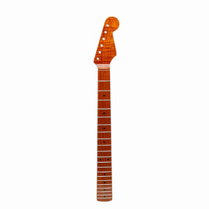 roast maple strat neck front view