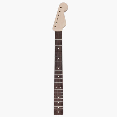 Strat neck rosewood bound front view