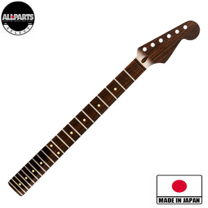 ap select rosewood strat neck diagonal front view with stickers