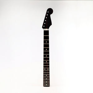 Rosewood colored guitar neck front view
