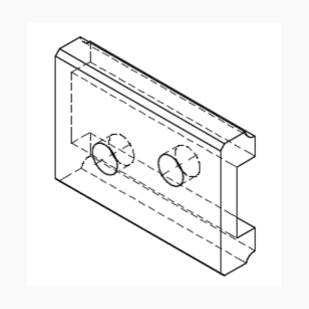 schematic of Fret Tang Cutter Guide Plate on side