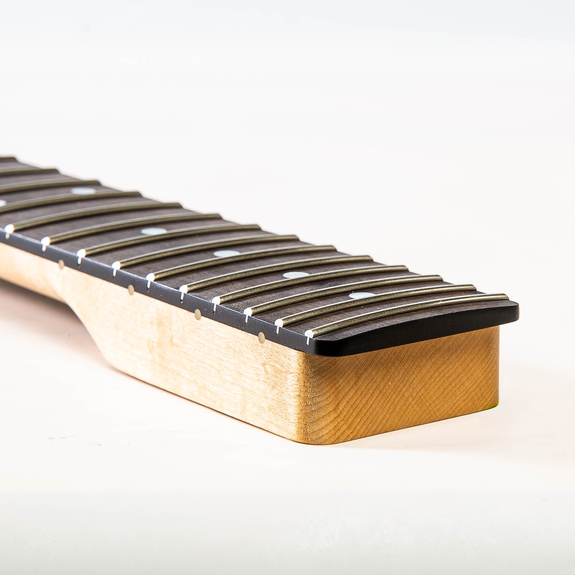 ap select birds eye maple tele neck angled heel view