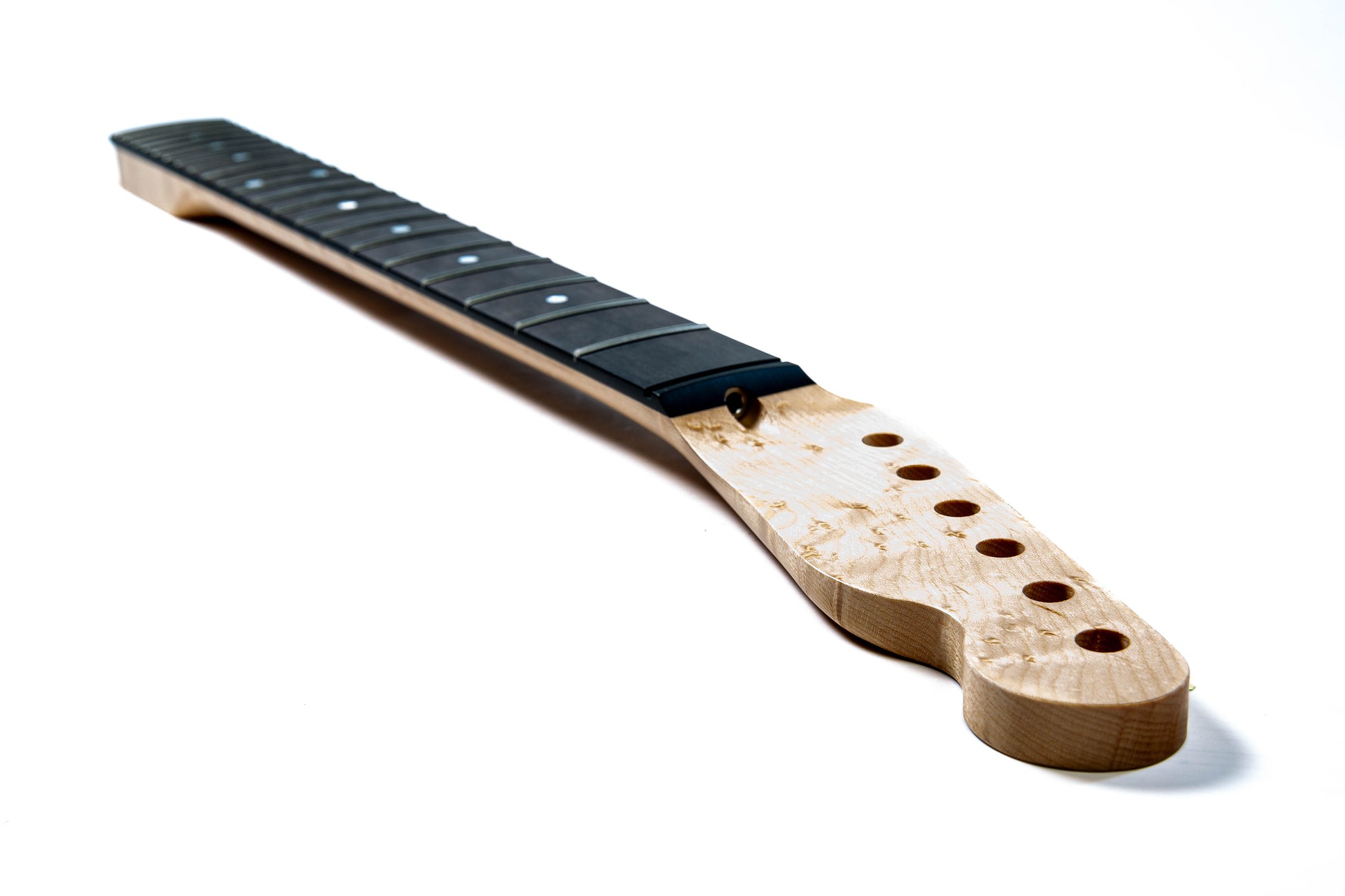 ap select birds eye maple tele neck angled side view