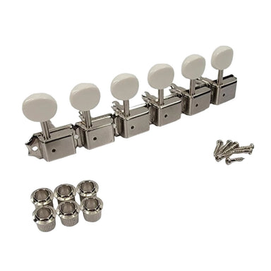 KAISH 6 Inline Guitar Vintage Style Locking Tuners Guitar Tuning Keys  Guitar Lock Machine Heads for Strat Tele Nickel