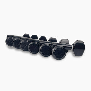 Allparts Top Lock Modern 6-in-line mini locking set view black