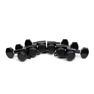 Allparts Top Lock Mini Modern Style Locking Tuners - Black- Set