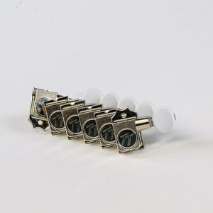 true tune 6 in-line keys w/ white plastic oval buttons full set view nickel