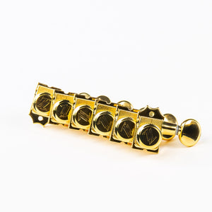 true lok 6 in-line staggered post locking keys w/ oval button set view gold