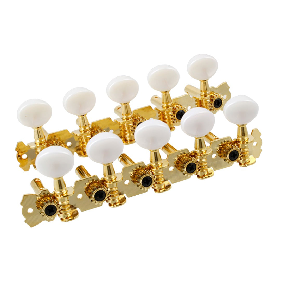 10 String 5x5 Strip Tuners for Cuatro or Bajo Quinto, Gold