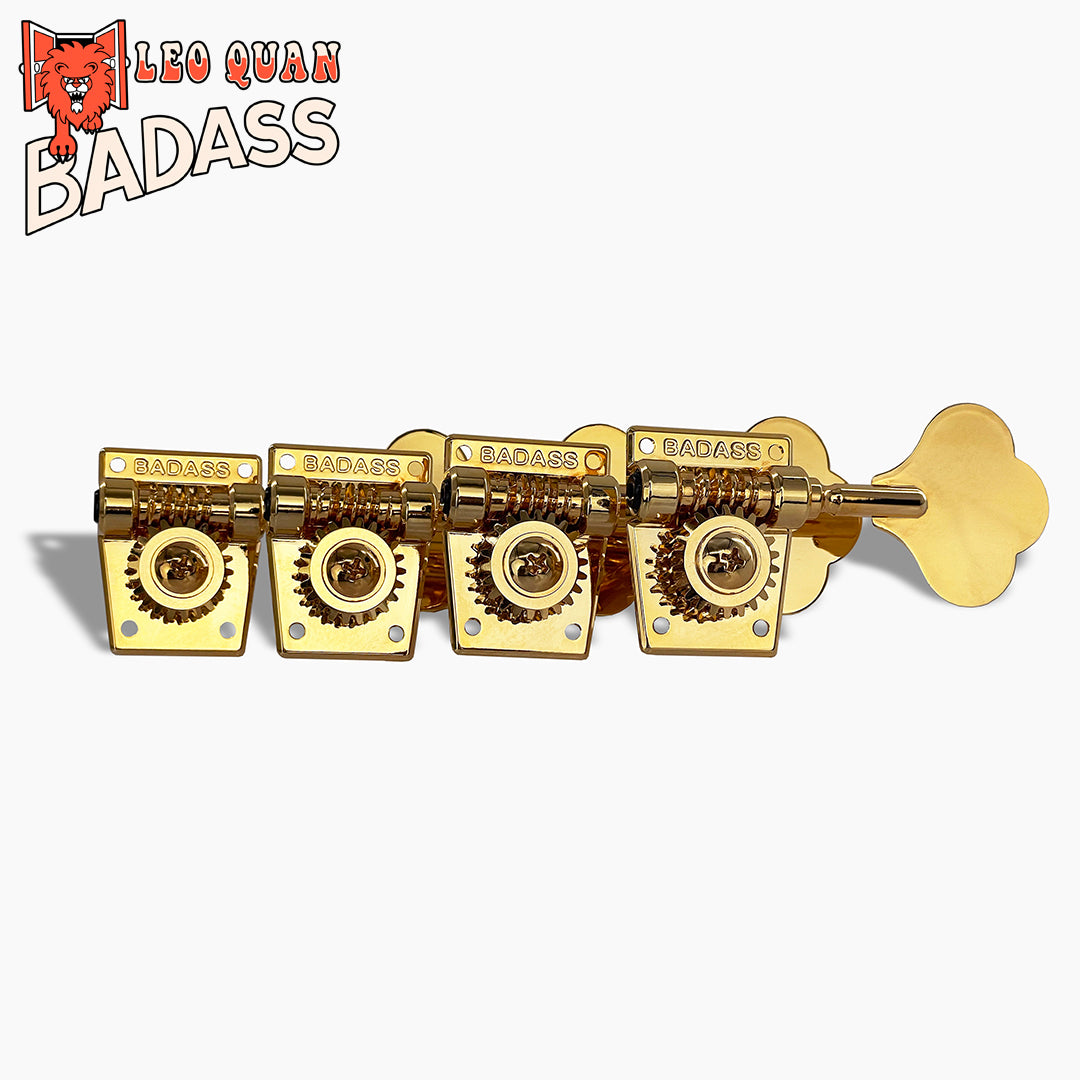 4 inline styled gold bass keys with short posts