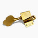 backside of one inline gold bass key with short post