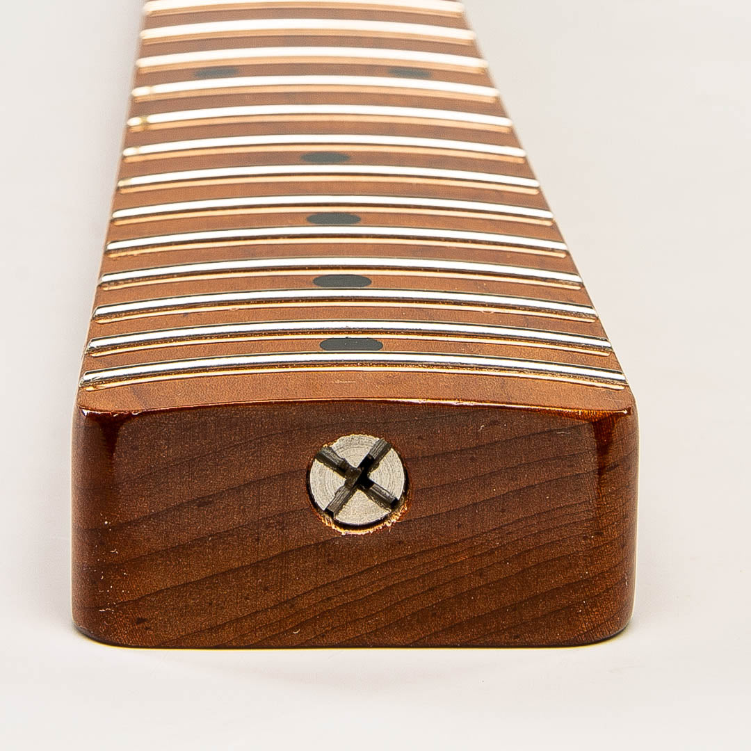 roasted maple tele neck heel view