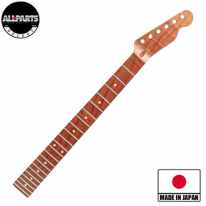 roasted maple tele neck front diagonal view with badges