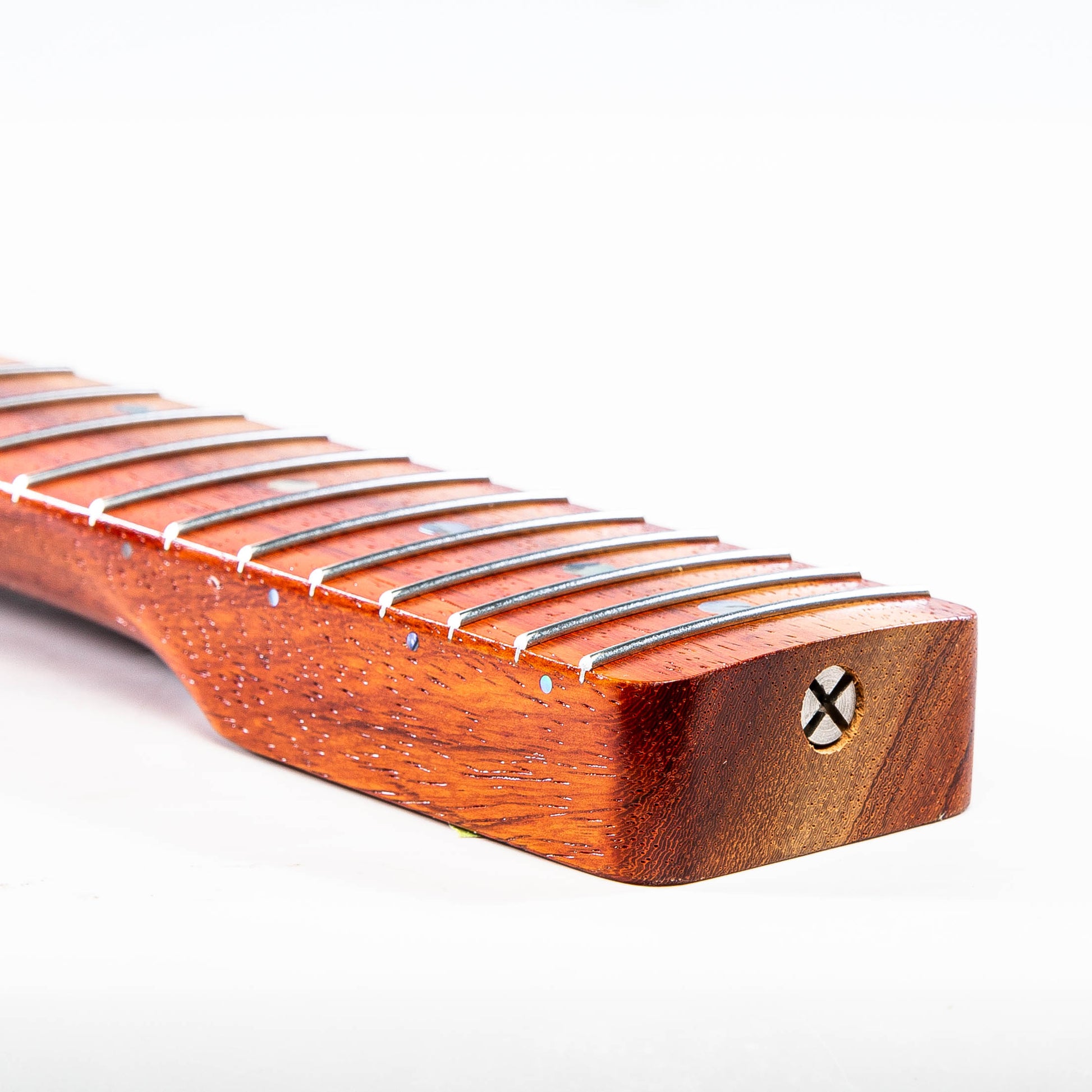 ap select padauk tele neck angled heel view