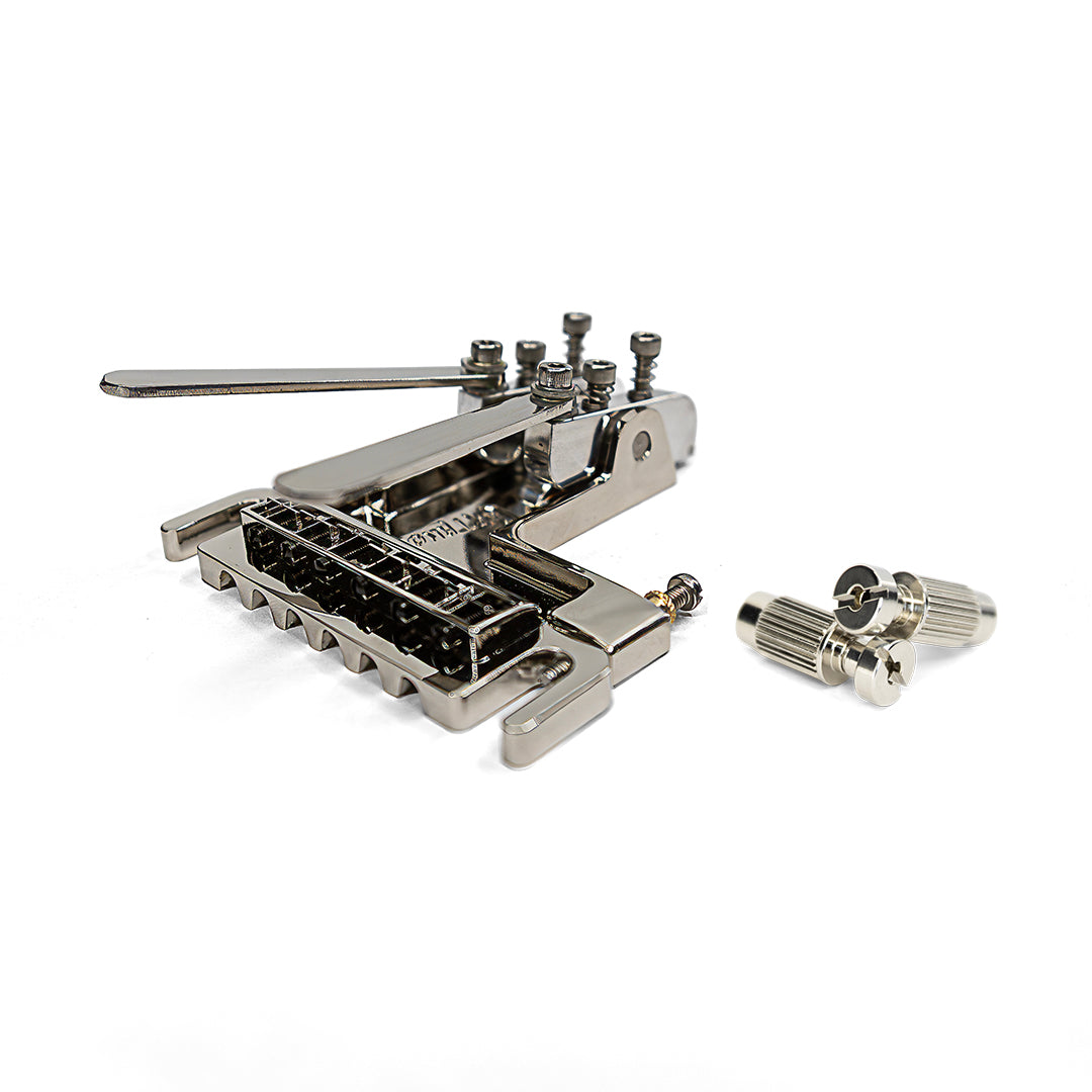 Certano Honky Tonk Special Tailpiece with Badass Wraparound Bridge Metric - Nickel - Next to Studs