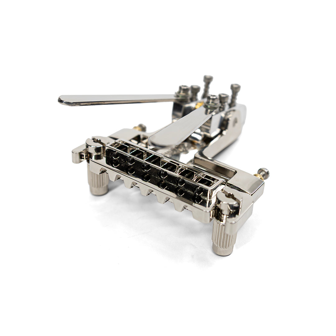 Certano Honky Tonk Special Tailpiece with Badass Wraparound Bridge Metric - Nickel - On Studs