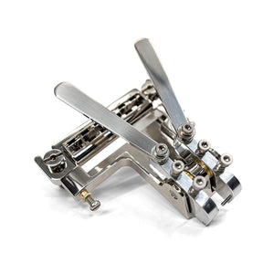 Certano Honky Tonk Special Tailpiece with Badass Wraparound Bridge Metric Version - Nickel - Tilted