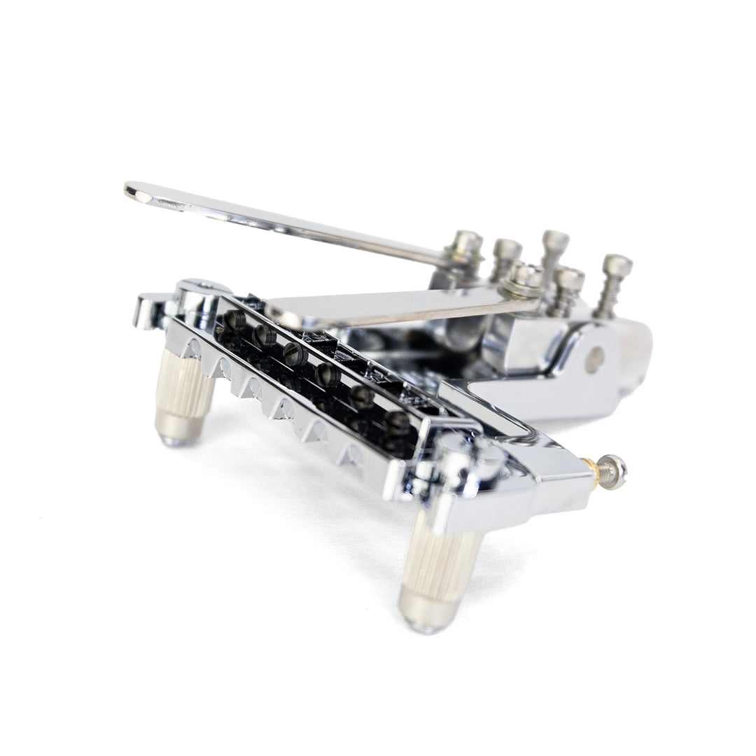 Certano Honky Tonk Special Tailpiece with Badass Wraparound Bridge Metric - Chrome - On Studs