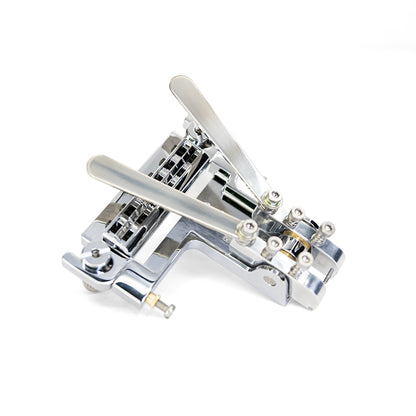 Certano Honky Tonk Special Tailpiece with Badass Wraparound Bridge Metric Version - Chrome - Tilted