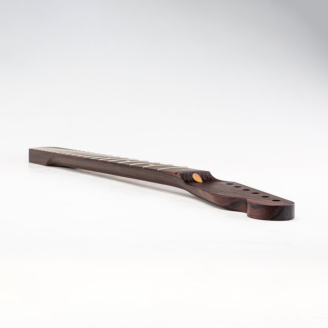 Rosewood neck for guitar facing up angled forward