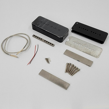 pickup kit with screws, magnets, wire, cover, plate, bobbin, and keeper bar