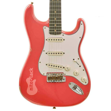 coral pink guitar front view