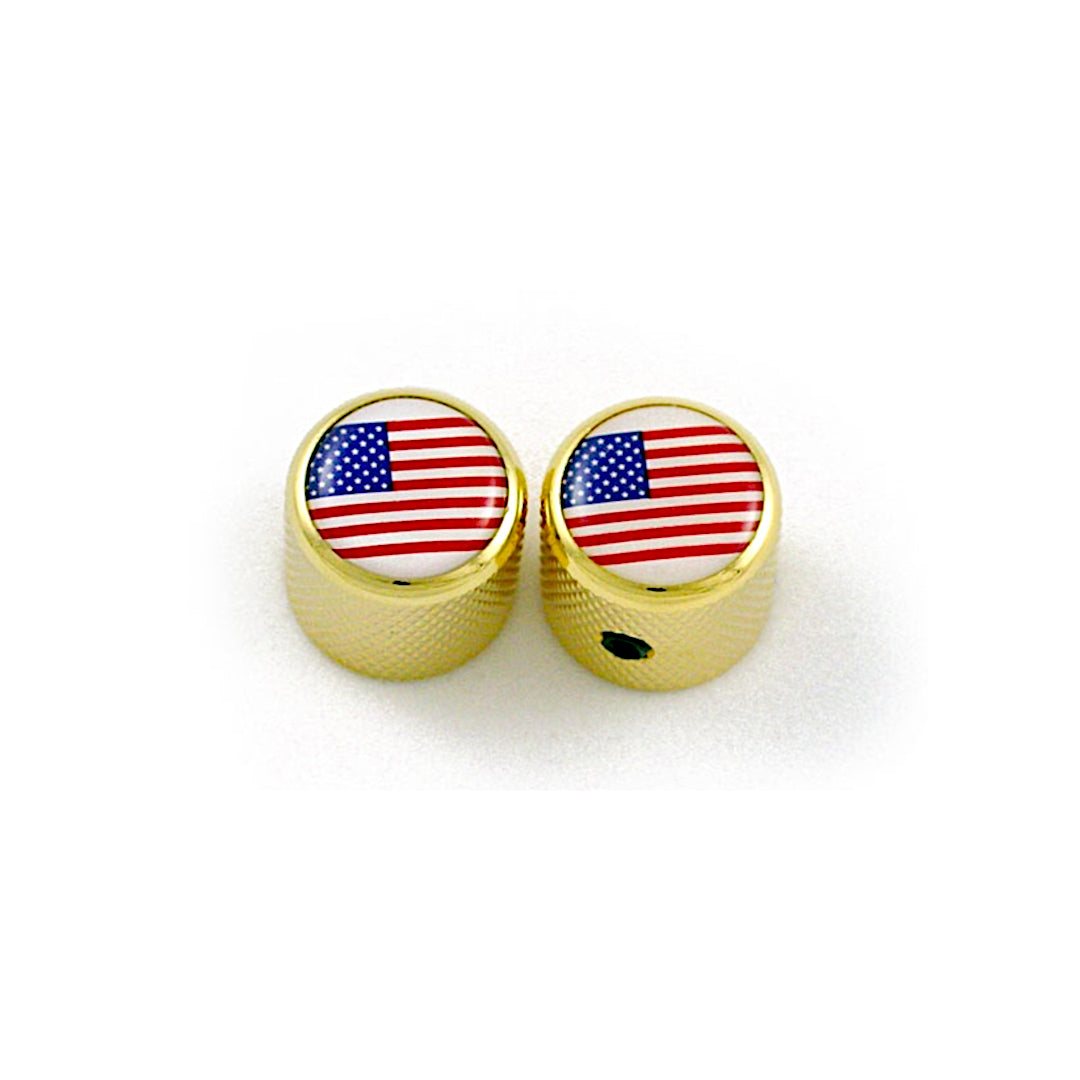 gold dome knob with american flag
