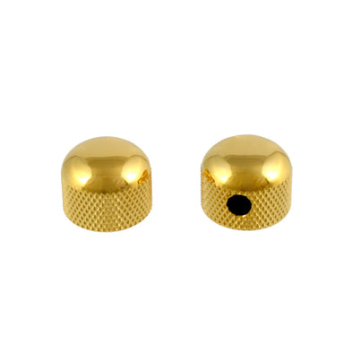 two mini gold textured knobs front and back view