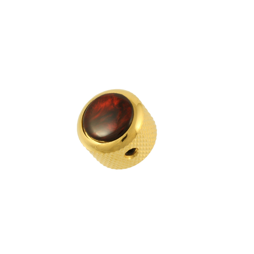 Red pearl and gold dome knob