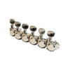 Allparts Top Lock Vin-Mod 6-in-line Locking Tuning Keys with Screw-In Bushings and Metal Oval Buttons - (set of 6) - Nickel