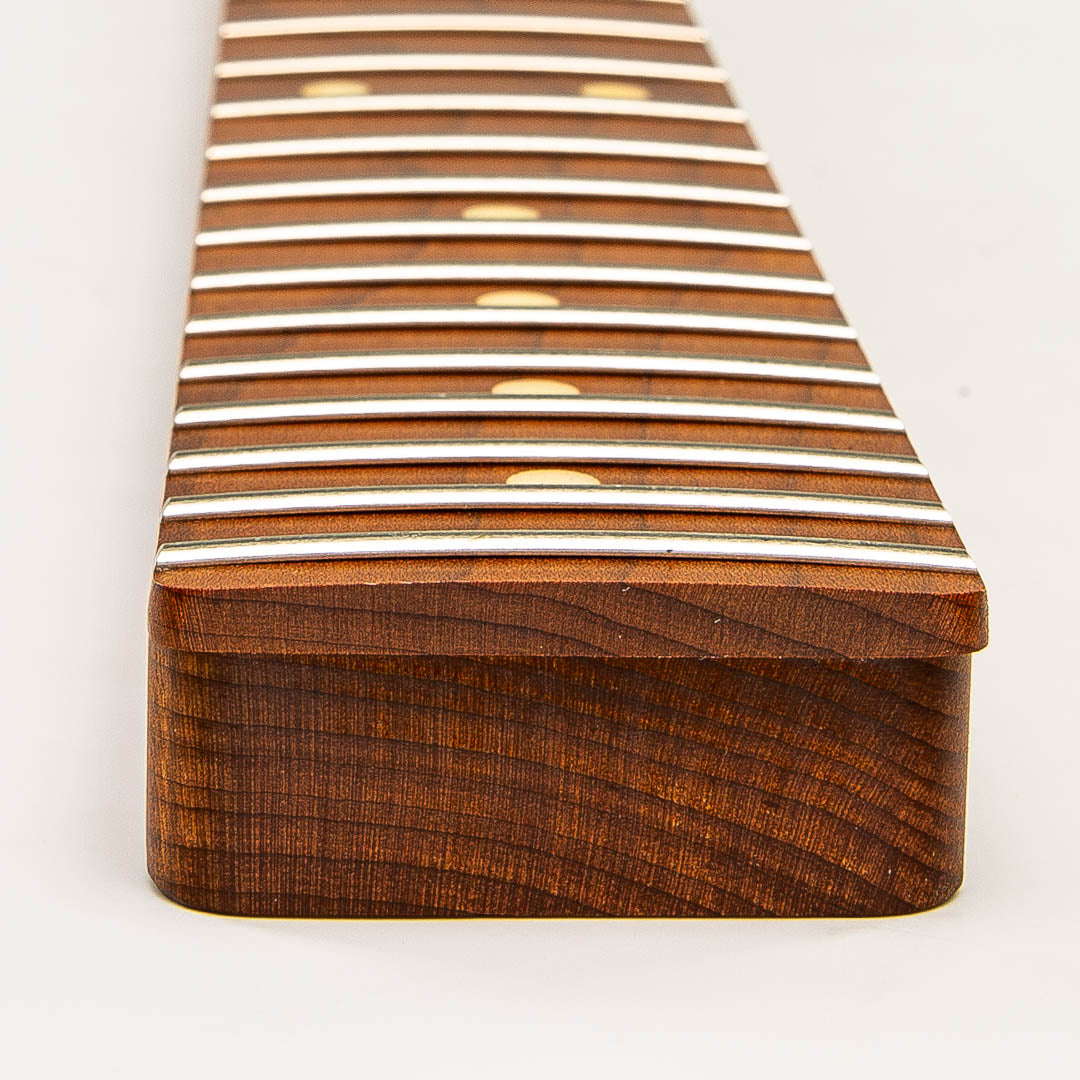 roasted maple tele neck heel view