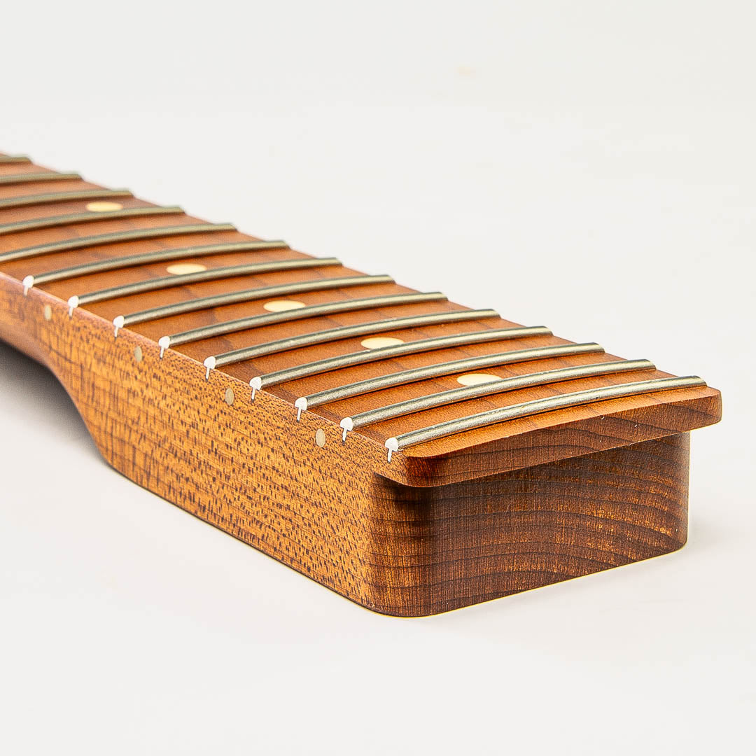 roasted maple tele neck angled heel view