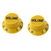 two yellow volume knobs