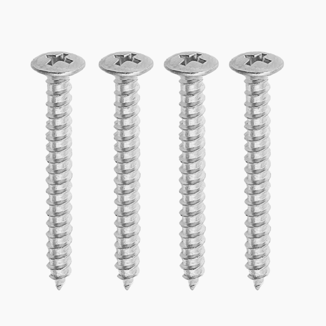 4 chrome neckplate screws