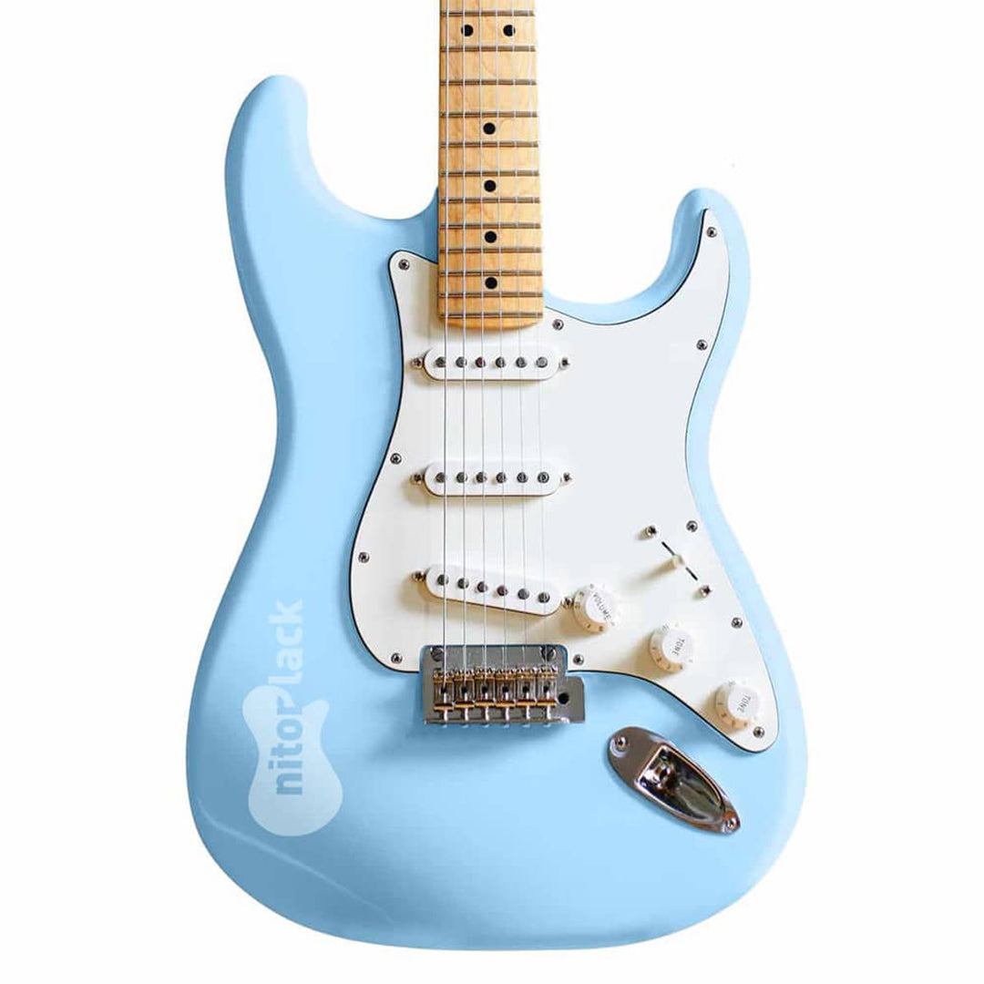 daphne blue painted guitar 