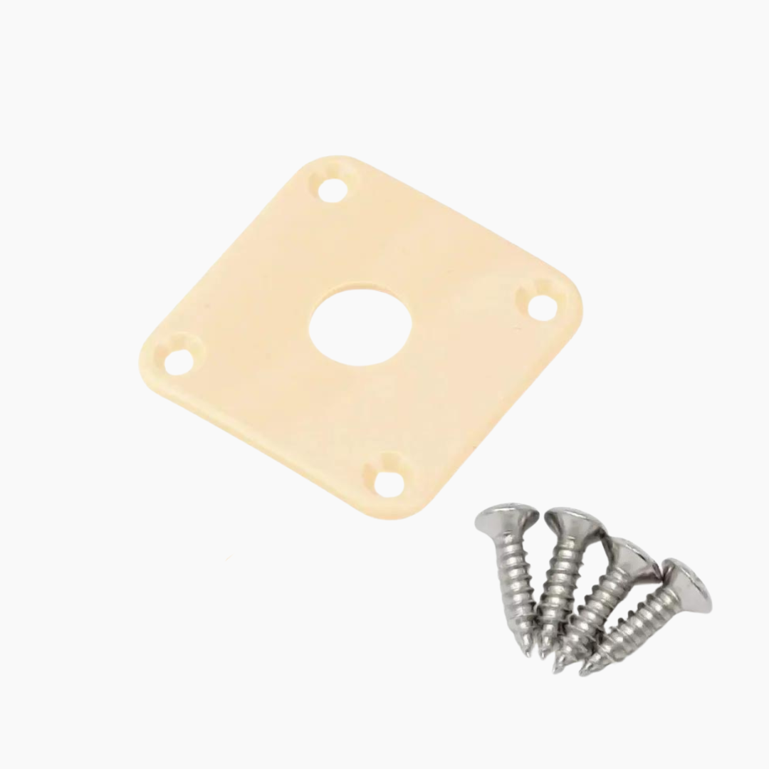 square cream colored jackplate with 4 screws