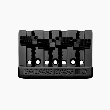 version 3 black 4-string bass bridge with grooved saddles