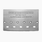 chrome back side of 5-string bass bridge with grooved saddles