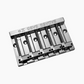 chrome faced down 5-string bass bridge with grooved saddles