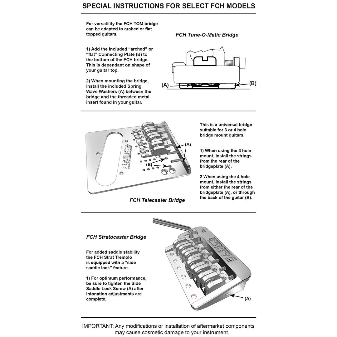 FIXED BRIDGE, 6 String schematic continued