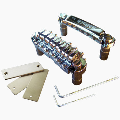 TUNE-O-MATIC STYLE BRIDGE, tailpiece, 2 allen wrenches, and 3 connecting plates