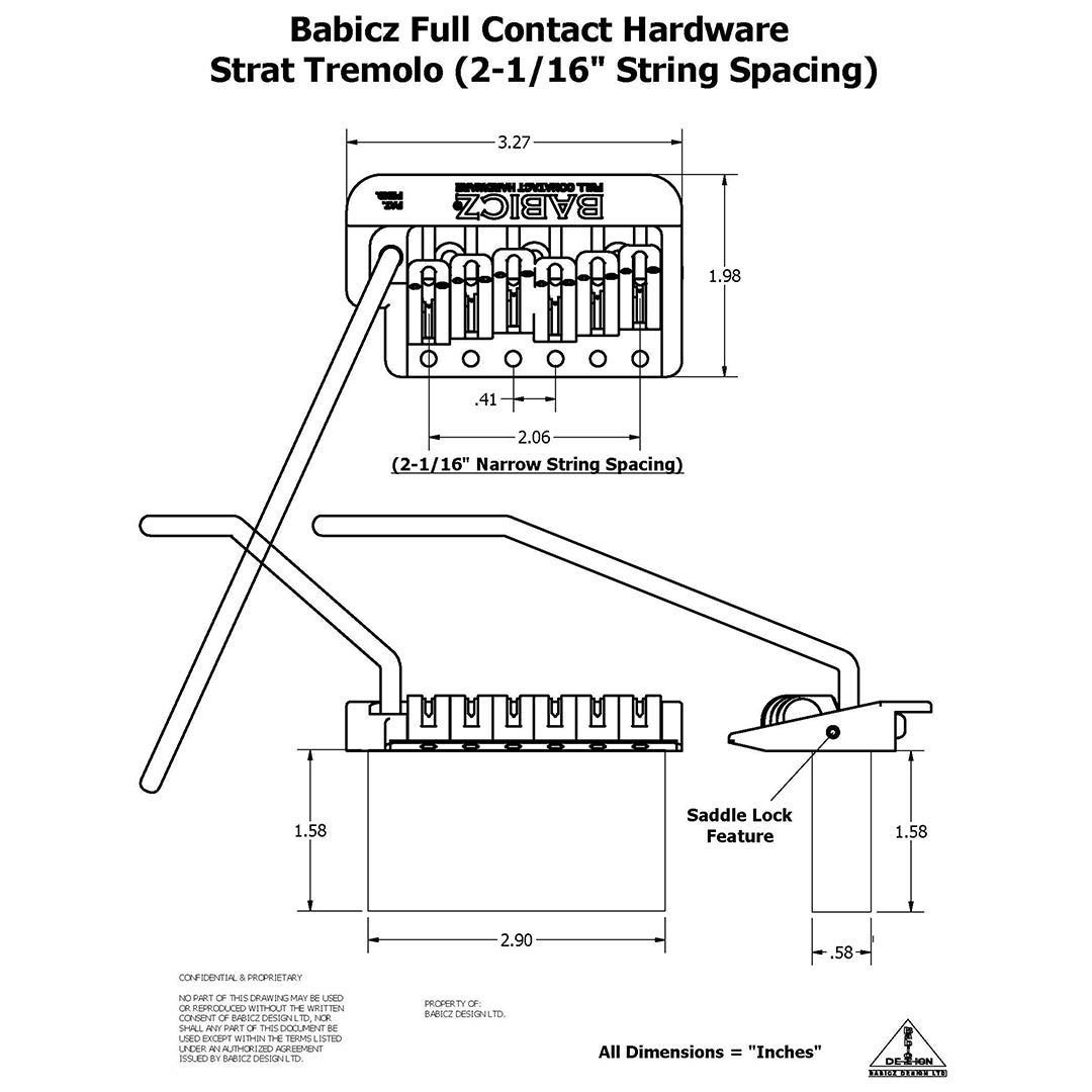 Full contact strat style tremolo hardware schematic