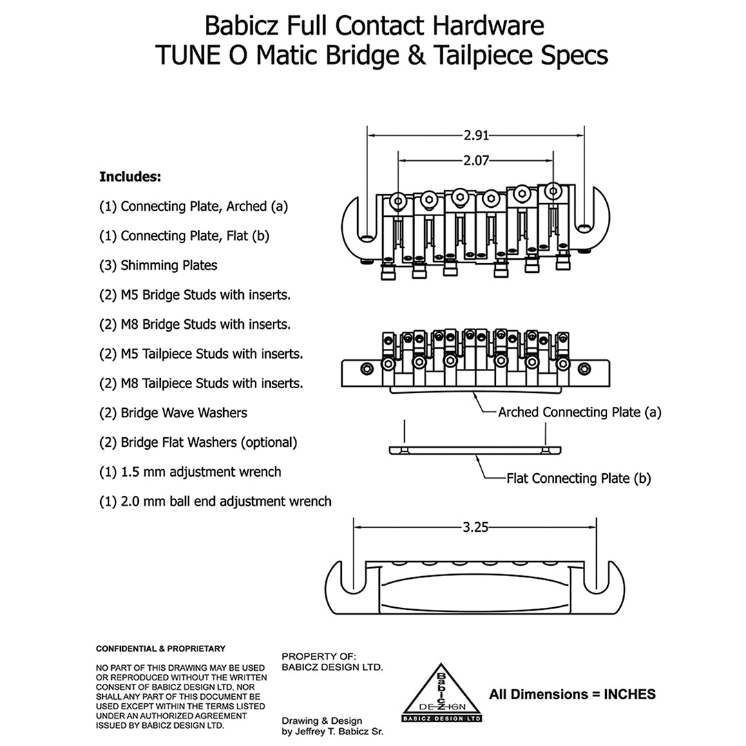 TUNE-O-MATIC bridge and tailpiece schematic