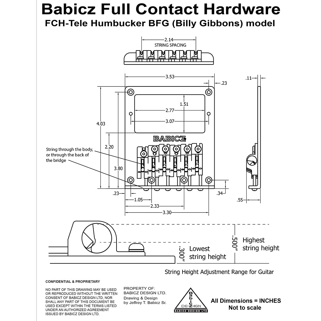 TB-3563-002 - Babicz Full Contact FCH BFG TELE STYLE HUMBUCKER TOP LOAD